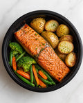 Cena - Salmón, Papas y Vegetales
