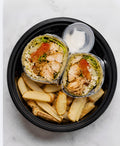 Cena - Wrap de pollo,Ensalada verde, Papas fritas ( Airfryer)