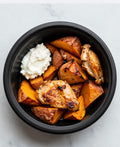 Cena - Batatas fritas al airfryer, Pechuga, Queso cottage
